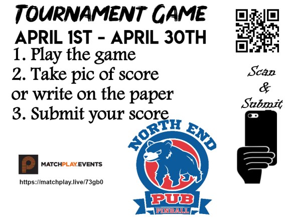 Tournament game signs April NEP